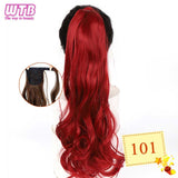 WTB 22" Long Wavy Wrap Around Clip In Ponytail Hair Extension Heat Resistant Synthetic Natural Wave Pony Tail Fake Hair