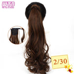 WTB 22" Long Wavy Wrap Around Clip In Ponytail Hair Extension Heat Resistant Synthetic Natural Wave Pony Tail Fake Hair