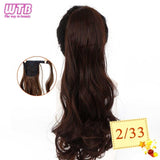 WTB 22" Long Wavy Wrap Around Clip In Ponytail Hair Extension Heat Resistant Synthetic Natural Wave Pony Tail Fake Hair