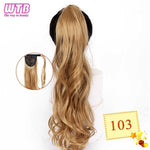 WTB 22" Long Wavy Wrap Around Clip In Ponytail Hair Extension Heat Resistant Synthetic Natural Wave Pony Tail Fake Hair