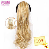 WTB 22" Long Wavy Wrap Around Clip In Ponytail Hair Extension Heat Resistant Synthetic Natural Wave Pony Tail Fake Hair