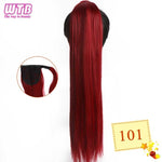 WTB 22" Long Wavy Wrap Around Clip In Ponytail Hair Extension Heat Resistant Synthetic Natural Wave Pony Tail Fake Hair