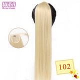 WTB 22" Long Wavy Wrap Around Clip In Ponytail Hair Extension Heat Resistant Synthetic Natural Wave Pony Tail Fake Hair