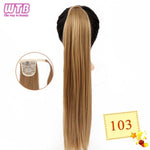 WTB 22" Long Wavy Wrap Around Clip In Ponytail Hair Extension Heat Resistant Synthetic Natural Wave Pony Tail Fake Hair