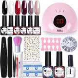 UR SUGAR Manicure Set 8pcs Gel Nail Polish Set With 36W UV LED Nail Dryer Lamp Complete Nail Art Kit Manicure Tools