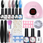 UR SUGAR Manicure Set 8pcs Gel Nail Polish Set With 36W UV LED Nail Dryer Lamp Complete Nail Art Kit Manicure Tools