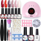 UR SUGAR Manicure Set 8pcs Gel Nail Polish Set With 36W UV LED Nail Dryer Lamp Complete Nail Art Kit Manicure Tools