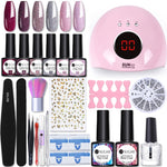 UR SUGAR Manicure Set 8pcs Gel Nail Polish Set With 36W UV LED Nail Dryer Lamp Complete Nail Art Kit Manicure Tools