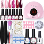 UR SUGAR Manicure Set 8pcs Gel Nail Polish Set With 36W UV LED Nail Dryer Lamp Complete Nail Art Kit Manicure Tools