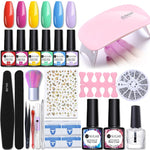 UR SUGAR Manicure Set 8pcs Gel Nail Polish Set With 36W UV LED Nail Dryer Lamp Complete Nail Art Kit Manicure Tools