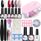 UR SUGAR Manicure Set 8pcs Gel Nail Polish Set With 36W UV LED Nail Dryer Lamp Complete Nail Art Kit Manicure Tools