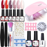 UR SUGAR Manicure Set 8pcs Gel Nail Polish Set With 36W UV LED Nail Dryer Lamp Complete Nail Art Kit Manicure Tools