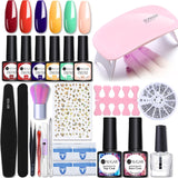 UR SUGAR Manicure Set 8pcs Gel Nail Polish Set With 36W UV LED Nail Dryer Lamp Complete Nail Art Kit Manicure Tools