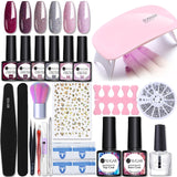 UR SUGAR Manicure Set 8pcs Gel Nail Polish Set With 36W UV LED Nail Dryer Lamp Complete Nail Art Kit Manicure Tools