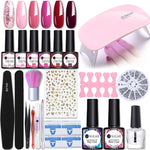 UR SUGAR Manicure Set 8pcs Gel Nail Polish Set With 36W UV LED Nail Dryer Lamp Complete Nail Art Kit Manicure Tools