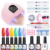 UR SUGAR Manicure Set 8pcs Gel Nail Polish Set With 36W UV LED Nail Dryer Lamp Complete Nail Art Kit Manicure Tools