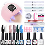 UR SUGAR Manicure Set 8pcs Gel Nail Polish Set With 36W UV LED Nail Dryer Lamp Complete Nail Art Kit Manicure Tools