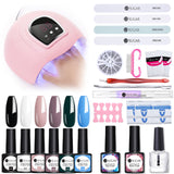 UR SUGAR Manicure Set 8pcs Gel Nail Polish Set With 36W UV LED Nail Dryer Lamp Complete Nail Art Kit Manicure Tools