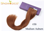 ShowCoco Tape Hair Extensions Human Hair Machine-made Remy Double Sided Adhesive Tape Extensions Hair 20/40pcs Tape Ons