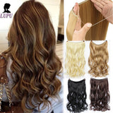 24 Inches Invisible Wire No Clips In Halo Hair Extension Long  Long Curly Secret Wire Fish Line Hairpieces For Women LUPU WIG