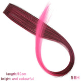 Lupu Long Straight Color Hair Extension Synthetic Colorful Hair Clip Girl Natural Rainbow Hair 22 Inch