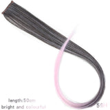 Lupu Long Straight Color Hair Extension Synthetic Colorful Hair Clip Girl Natural Rainbow Hair 22 Inch