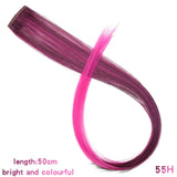 Lupu Long Straight Color Hair Extension Synthetic Colorful Hair Clip Girl Natural Rainbow Hair 22 Inch