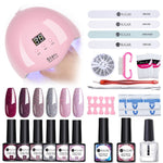 UR SUGAR Manicure Set 8pcs Gel Nail Polish Set With 36W UV LED Nail Dryer Lamp Complete Nail Art Kit Manicure Tools