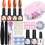 UR SUGAR Manicure Set 8pcs Gel Nail Polish Set With 36W UV LED Nail Dryer Lamp Complete Nail Art Kit Manicure Tools