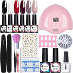 UR SUGAR Manicure Set 8pcs Gel Nail Polish Set With 36W UV LED Nail Dryer Lamp Complete Nail Art Kit Manicure Tools