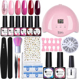 UR SUGAR Manicure Set 8pcs Gel Nail Polish Set With 36W UV LED Nail Dryer Lamp Complete Nail Art Kit Manicure Tools