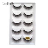 5 Pairs 3D Eyelashes Hand Made Natural Long Faux Mink Lashes High Quality False Lashes Extensions Maquiagem Makeup Tool