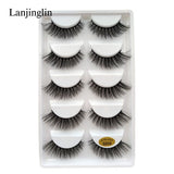 5 Pairs 3D Eyelashes Hand Made Natural Long Faux Mink Lashes High Quality False Lashes Extensions Maquiagem Makeup Tool