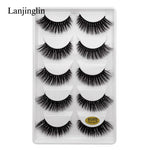 5 Pairs 3D Eyelashes Hand Made Natural Long Faux Mink Lashes High Quality False Lashes Extensions Maquiagem Makeup Tool