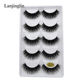 5 Pairs 3D Eyelashes Hand Made Natural Long Faux Mink Lashes High Quality False Lashes Extensions Maquiagem Makeup Tool