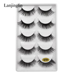 5 Pairs 3D Eyelashes Hand Made Natural Long Faux Mink Lashes High Quality False Lashes Extensions Maquiagem Makeup Tool