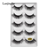 5 Pairs 3D Eyelashes Hand Made Natural Long Faux Mink Lashes High Quality False Lashes Extensions Maquiagem Makeup Tool