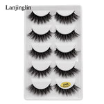 5 Pairs 3D Eyelashes Hand Made Natural Long Faux Mink Lashes High Quality False Lashes Extensions Maquiagem Makeup Tool