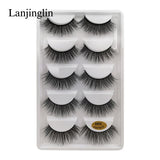 5 Pairs 3D Eyelashes Hand Made Natural Long Faux Mink Lashes High Quality False Lashes Extensions Maquiagem Makeup Tool