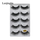 5 Pairs 3D Eyelashes Hand Made Natural Long Faux Mink Lashes High Quality False Lashes Extensions Maquiagem Makeup Tool