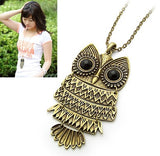 F&U Top Sale Owl Fashion Jewelry Korean Style Retro Metal Owl Necklace Long Sweater Chain Punk European and American Style