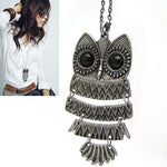 F&U Top Sale Owl Fashion Jewelry Korean Style Retro Metal Owl Necklace Long Sweater Chain Punk European and American Style