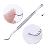 1 Pc Nail Art Pusher Remover Stick Rod Gel Polish Stainless Steel Manicure Nail Art Tool for Removing Manicure Varnish