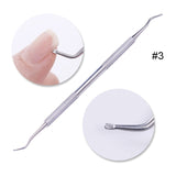 1 Pc Nail Art Pusher Remover Stick Rod Gel Polish Stainless Steel Manicure Nail Art Tool for Removing Manicure Varnish