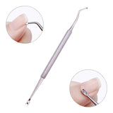 1 Pc Nail Art Pusher Remover Stick Rod Gel Polish Stainless Steel Manicure Nail Art Tool for Removing Manicure Varnish